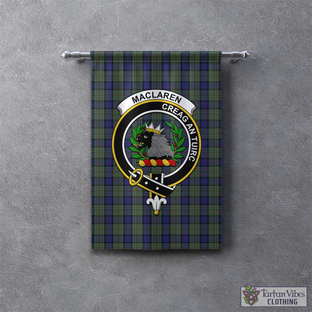 Tartan Vibes Clothing MacLaren Tartan Gonfalon, Tartan Banner with Family Crest