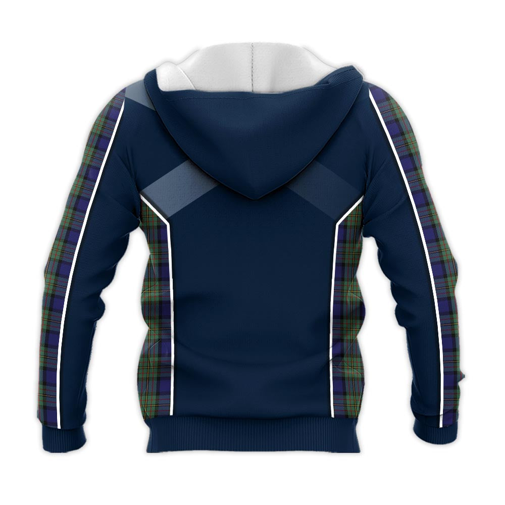 Tartan Vibes Clothing MacLaren Tartan Knitted Hoodie with Family Crest and Scottish Thistle Vibes Sport Style