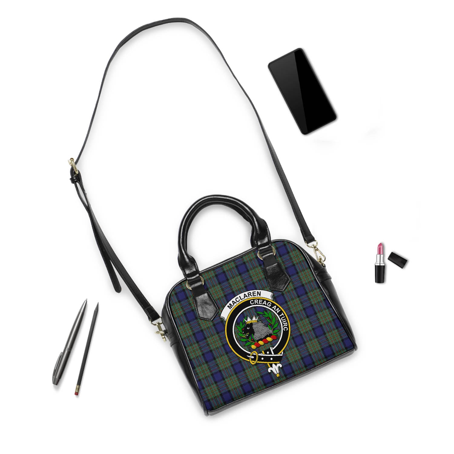 MacLaren Tartan Shoulder Handbags with Family Crest - Tartanvibesclothing