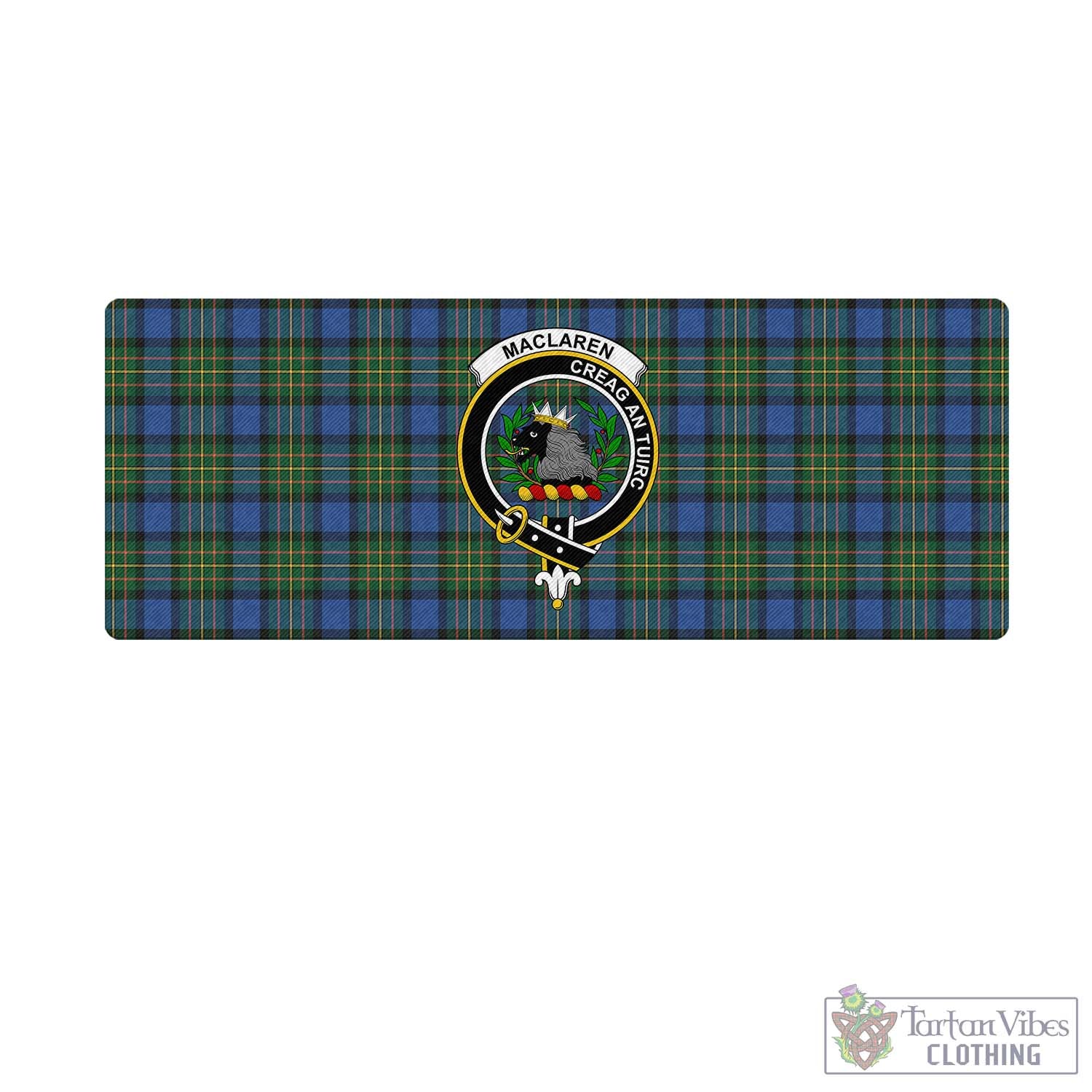 Tartan Vibes Clothing MacLaren Ancient Tartan Mouse Pad with Family Crest