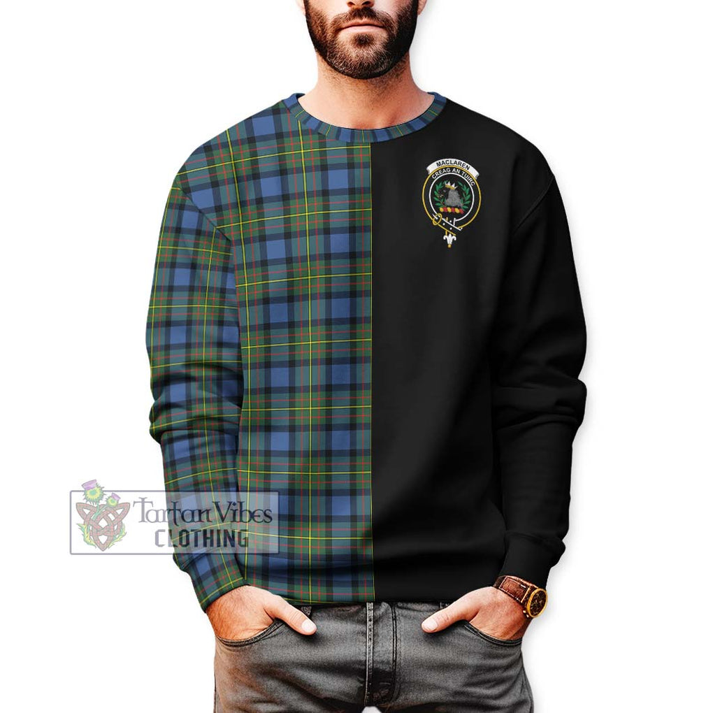 MacLaren Ancient Tartan Sweatshirt with Family Crest and Half Of Me Style Unisex - Tartanvibesclothing Shop