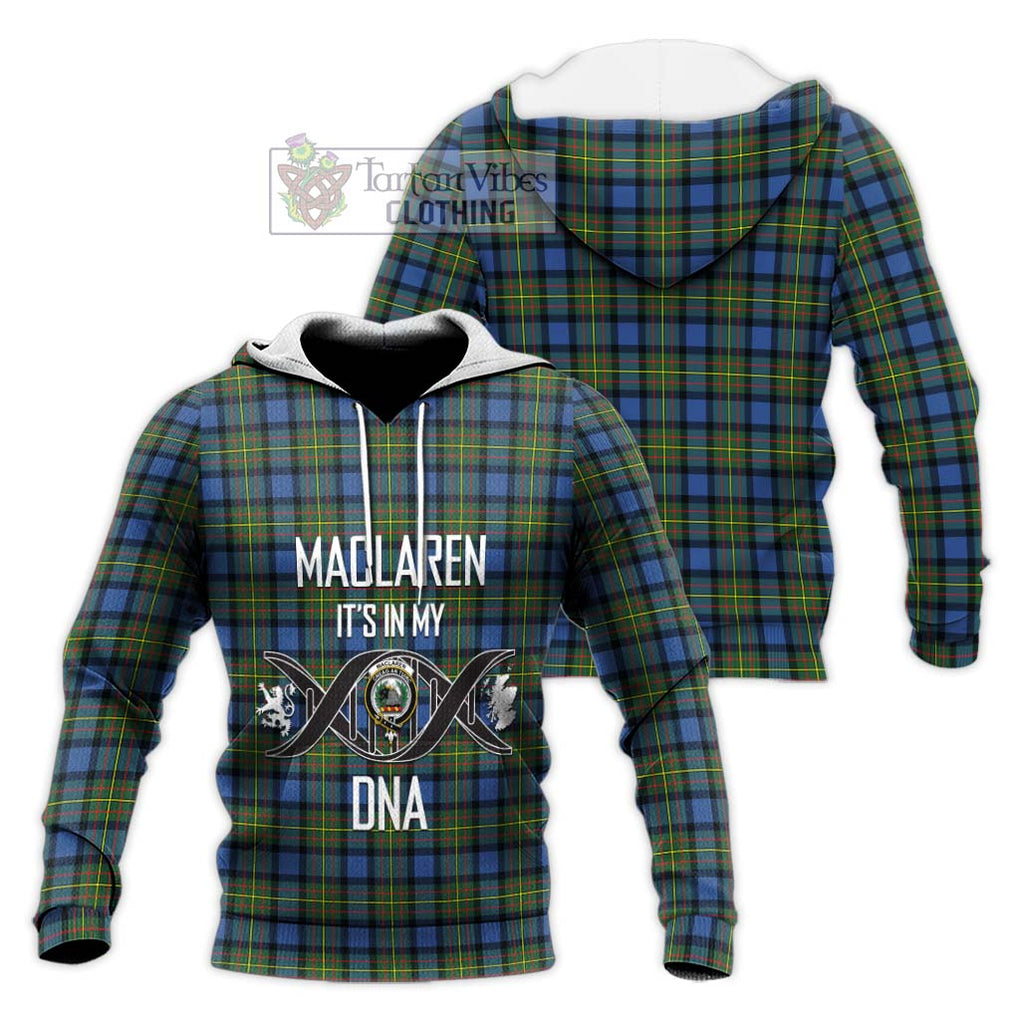 MacLaren Ancient Tartan Knitted Hoodie with Family Crest DNA In Me Style Unisex Knitted Pullover Hoodie - Tartanvibesclothing Shop