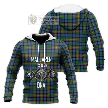 MacLaren Ancient Tartan Knitted Hoodie with Family Crest DNA In Me Style