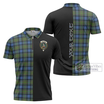 MacLaren Ancient Tartan Zipper Polo Shirt with Family Crest and Half Of Me Style