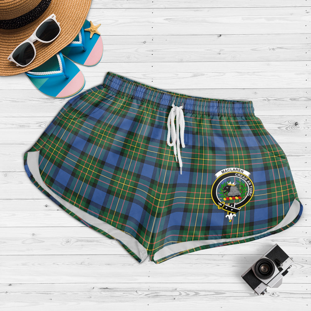 maclaren-ancient-tartan-womens-shorts-with-family-crest