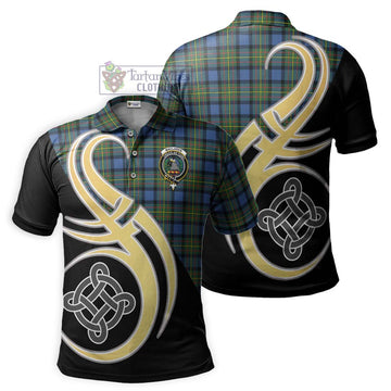 MacLaren Ancient Tartan Polo Shirt with Family Crest and Celtic Symbol Style