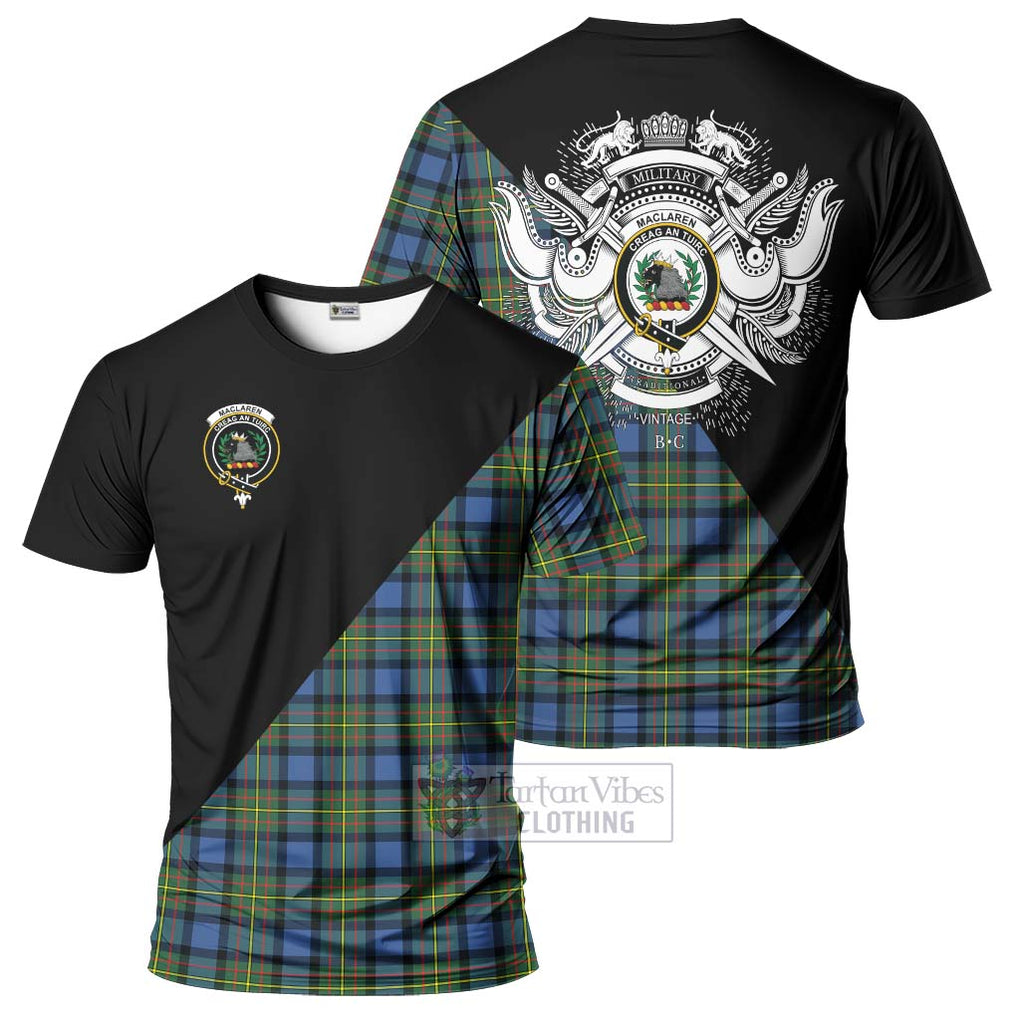 MacLaren Ancient Tartan T-Shirt with Family Crest and Military Logo Style Kid's Shirt - Tartanvibesclothing Shop