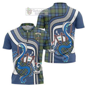 MacLaren Ancient Tartan Zipper Polo Shirt with Epic Bagpipe Style