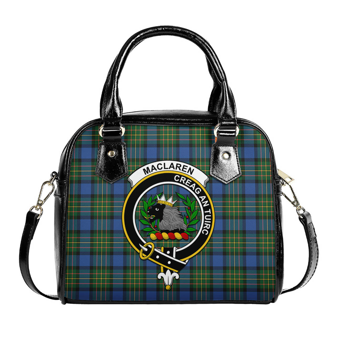 MacLaren Ancient Tartan Shoulder Handbags with Family Crest One Size 6*25*22 cm - Tartanvibesclothing