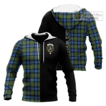 MacLaren Ancient Tartan Knitted Hoodie with Family Crest and Half Of Me Style