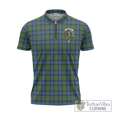 MacLaren Ancient Tartan Zipper Polo Shirt with Family Crest