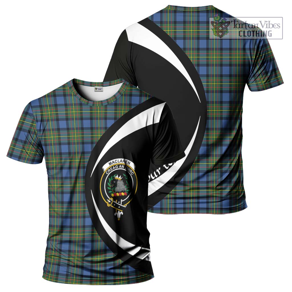 Tartan Vibes Clothing MacLaren Ancient Tartan T-Shirt with Family Crest Circle Style