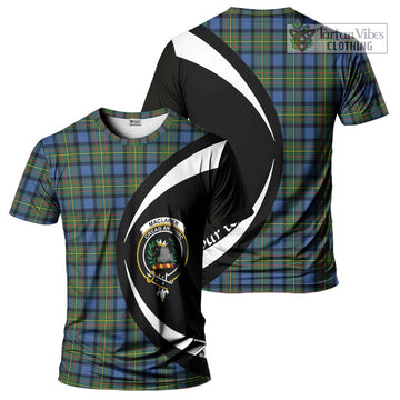 MacLaren Ancient Tartan T-Shirt with Family Crest Circle Style