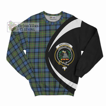 MacLaren Ancient Tartan Sweatshirt with Family Crest Circle Style