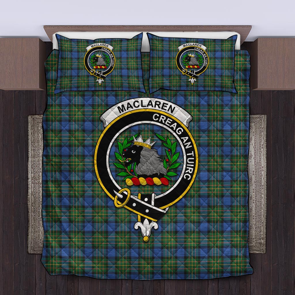 MacLaren Ancient Tartan Quilt Bed Set with Family Crest Twin - Tartan Vibes Clothing