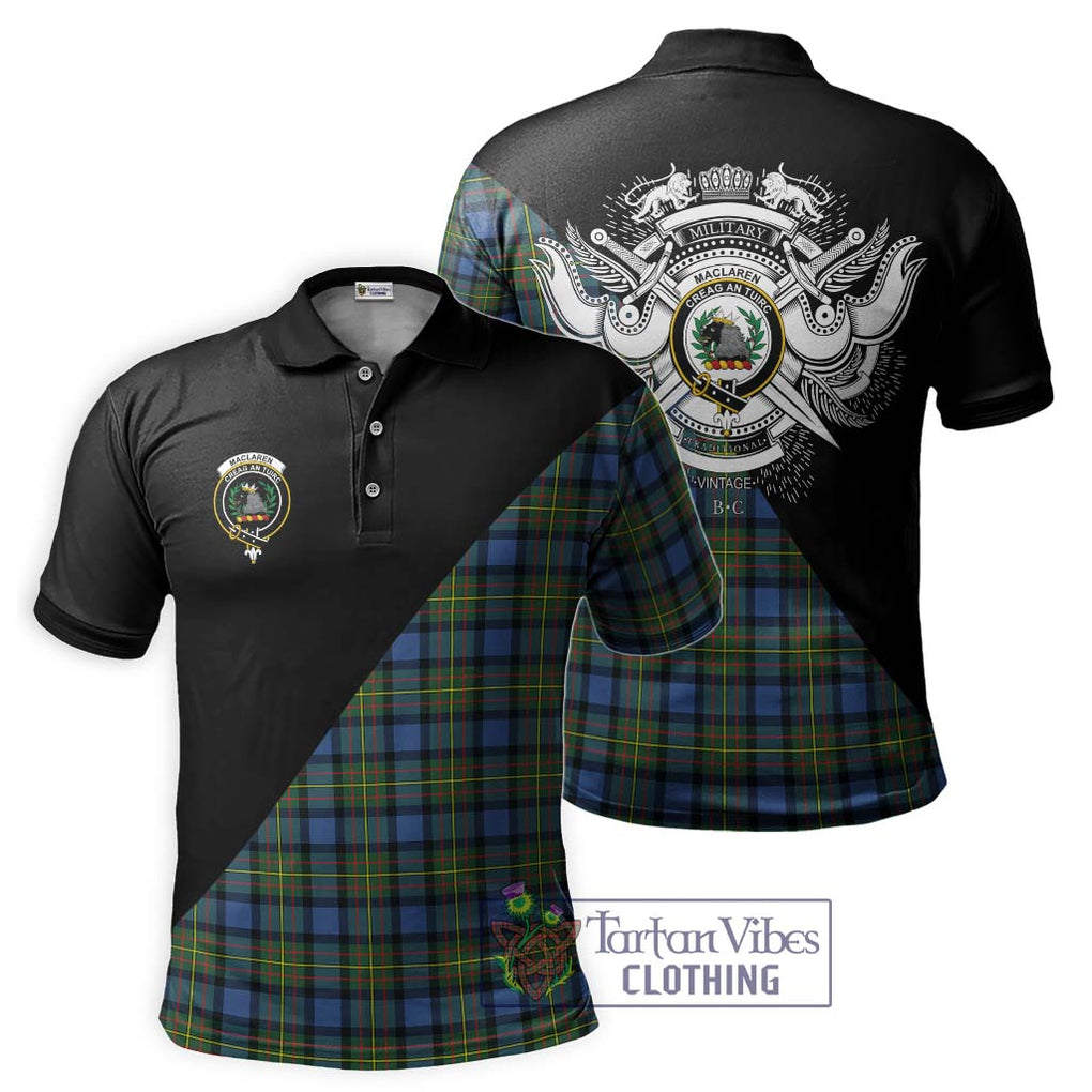 MacLaren Ancient Tartan Polo Shirt with Family Crest and Military Logo Style Kid - Tartanvibesclothing Shop