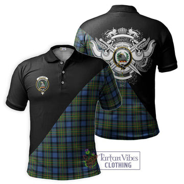 MacLaren Ancient Tartan Polo Shirt with Family Crest and Military Logo Style