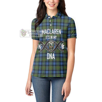 MacLaren Ancient Tartan Women's Polo Shirt with Family Crest DNA In Me Style