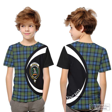 MacLaren Ancient Tartan Kid T-Shirt with Family Crest Circle Style