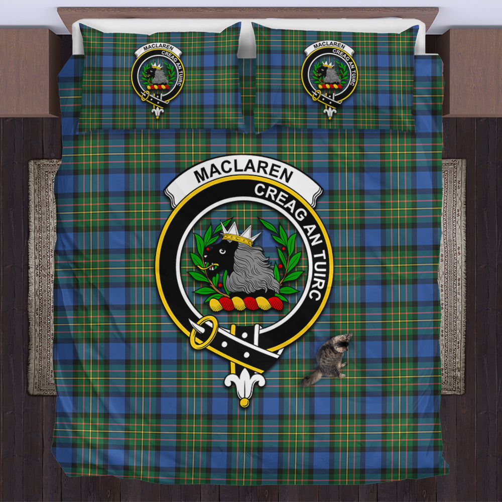 MacLaren Ancient Tartan Bedding Set with Family Crest US Bedding Set - Tartan Vibes Clothing