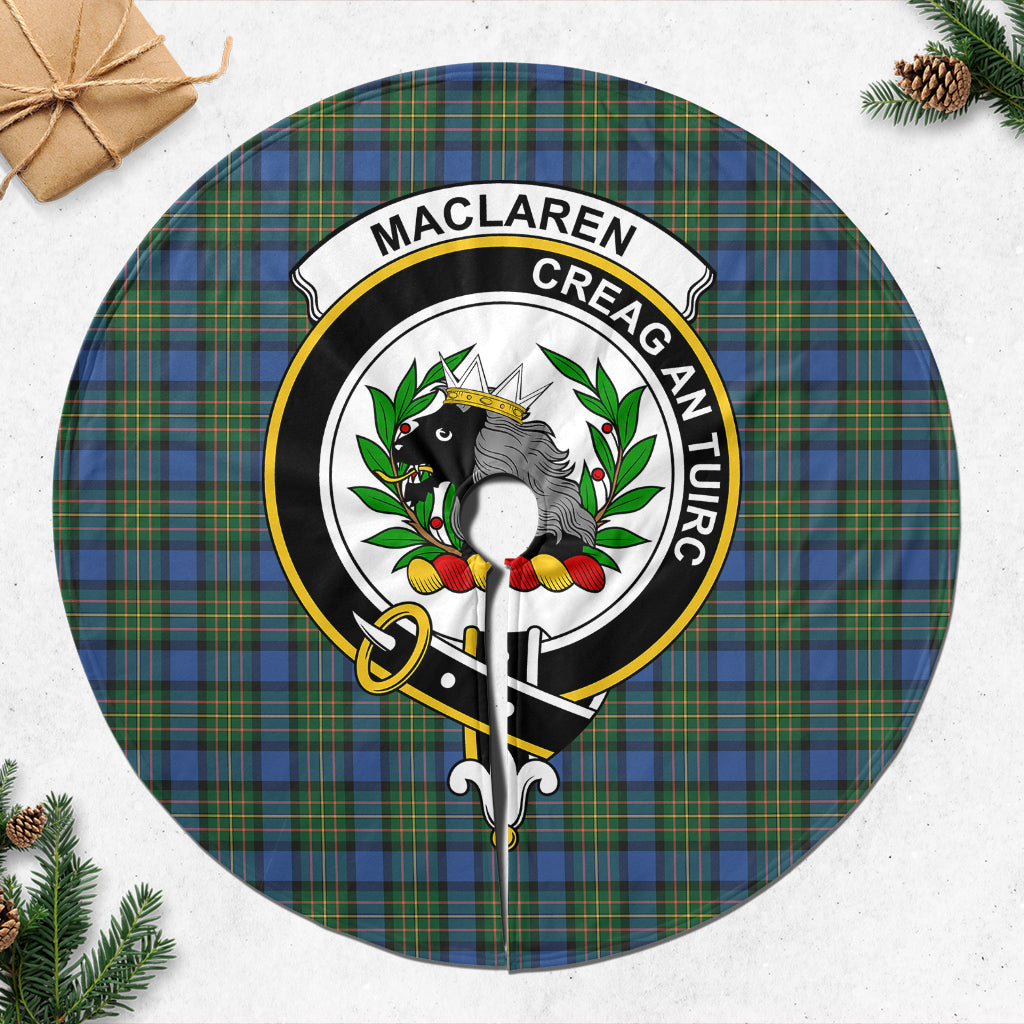 MacLaren Ancient Tartan Christmas Tree Skirt with Family Crest - Tartanvibesclothing