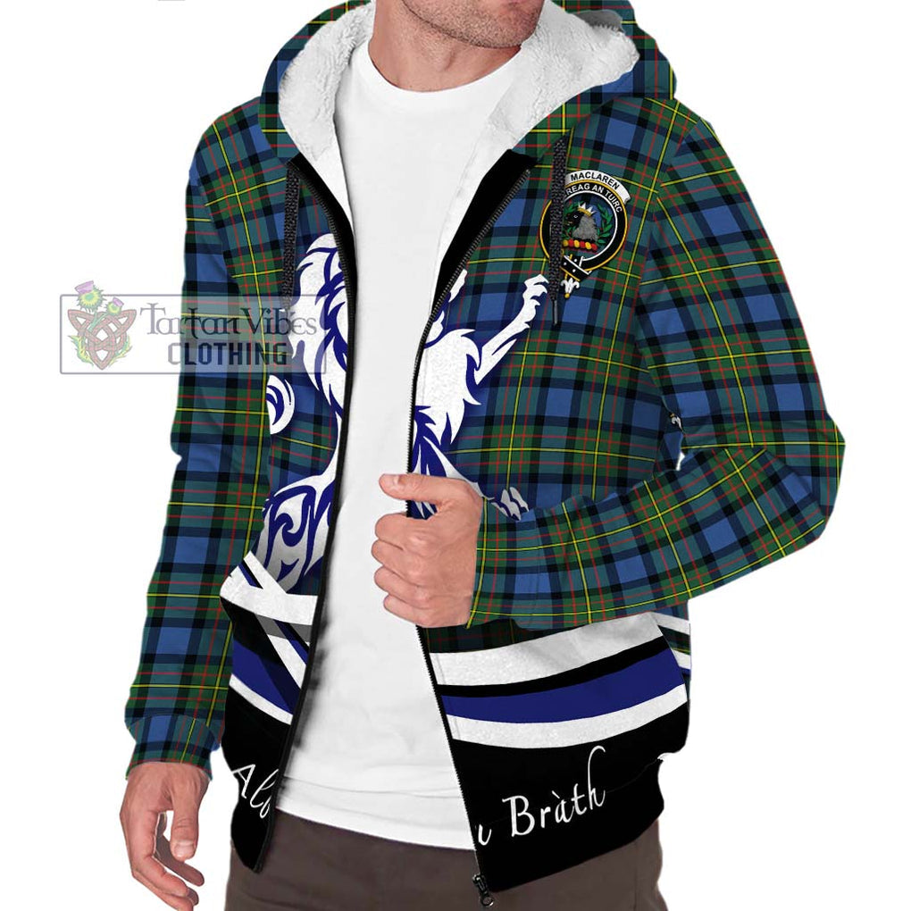 MacLaren Ancient Tartan Sherpa Hoodie with Alba Gu Brath Regal Lion Emblem Unisex S - Tartanvibesclothing Shop