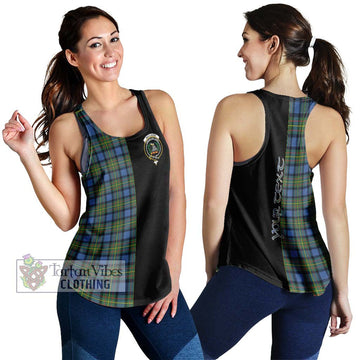 MacLaren Ancient Tartan Women's Racerback Tanks with Family Crest and Half Of Me Style