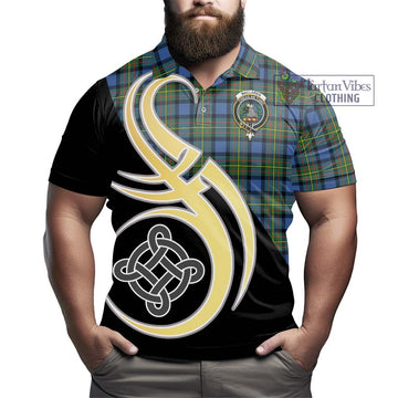 MacLaren Ancient Tartan Polo Shirt with Family Crest and Celtic Symbol Style