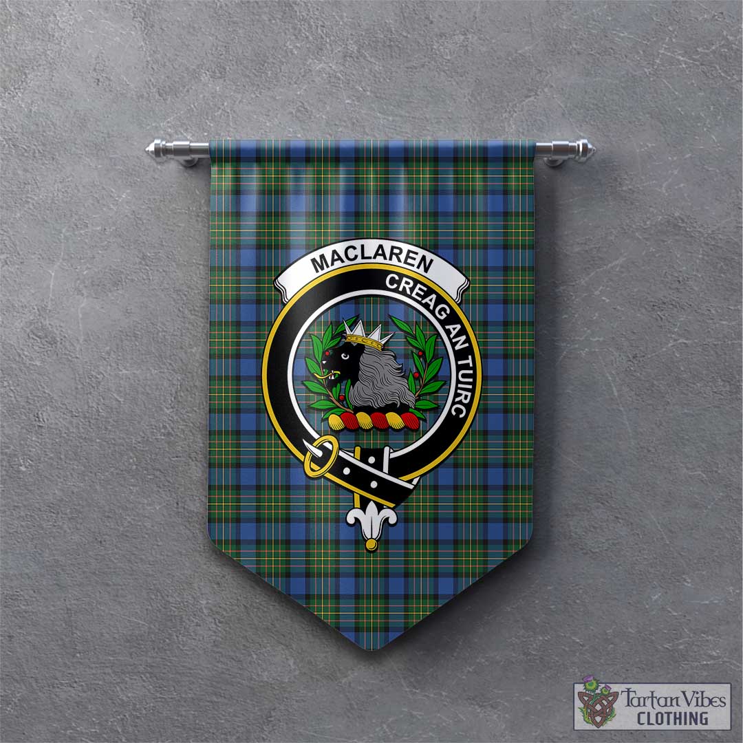 Tartan Vibes Clothing MacLaren Ancient Tartan Gonfalon, Tartan Banner with Family Crest