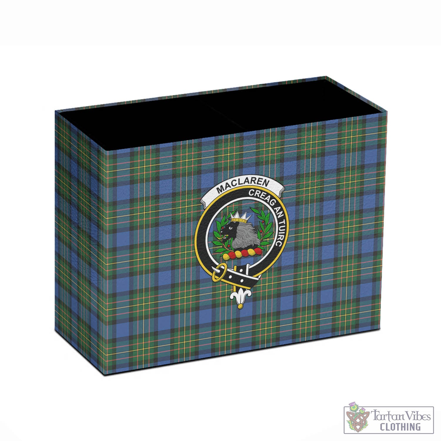 Tartan Vibes Clothing MacLaren Ancient Tartan Pen Holder with Family Crest