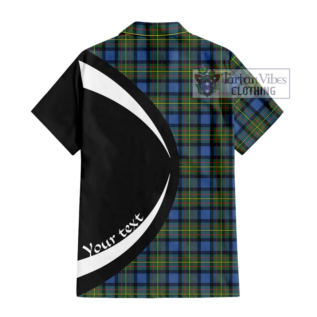 MacLaren Ancient Tartan Short Sleeve Button Up with Family Crest Circle Style - Tartan Vibes Clothing