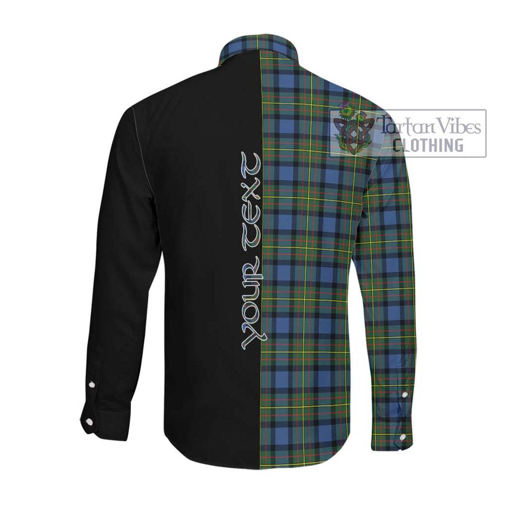 MacLaren Ancient Tartan Long Sleeve Button Shirt with Family Crest and Half Of Me Style Men's Shirt - Tartanvibesclothing Shop