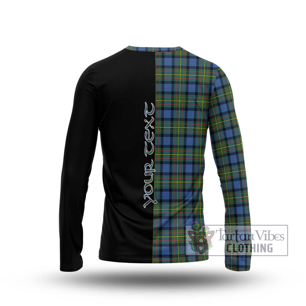 MacLaren Ancient Tartan Long Sleeve T-Shirt with Family Crest and Half Of Me Style - Tartanvibesclothing Shop