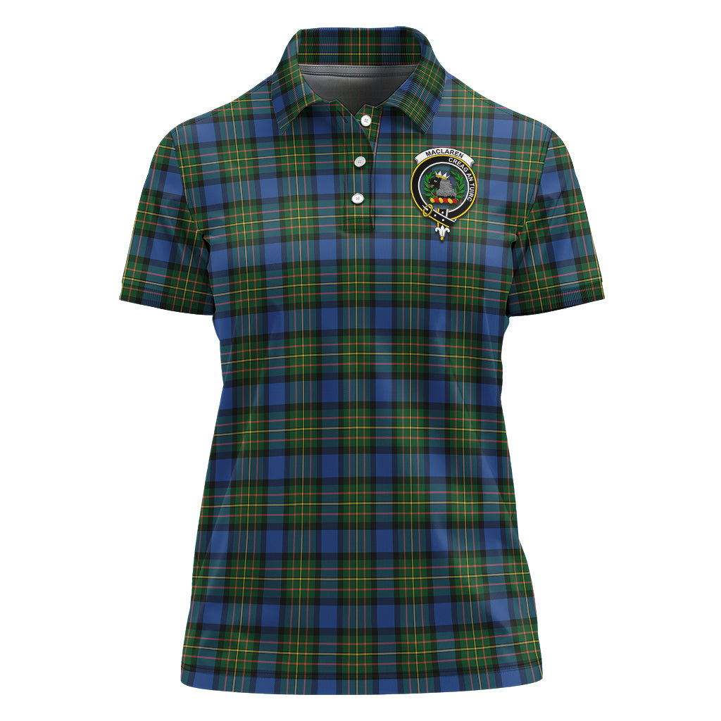 MacLaren Ancient Tartan Polo Shirt with Family Crest For Women - Tartan Vibes Clothing