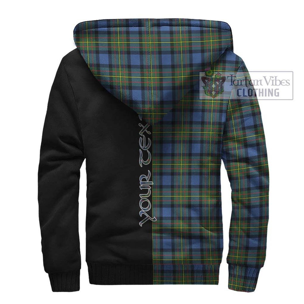 MacLaren Ancient Tartan Sherpa Hoodie with Family Crest and Half Of Me Style - Tartanvibesclothing Shop