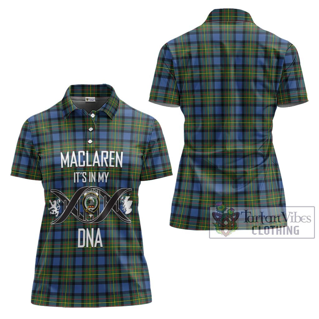 MacLaren Ancient Tartan Women's Polo Shirt with Family Crest DNA In Me Style - Tartanvibesclothing Shop