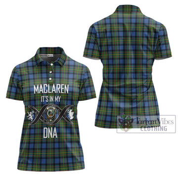 MacLaren Ancient Tartan Women's Polo Shirt with Family Crest DNA In Me Style