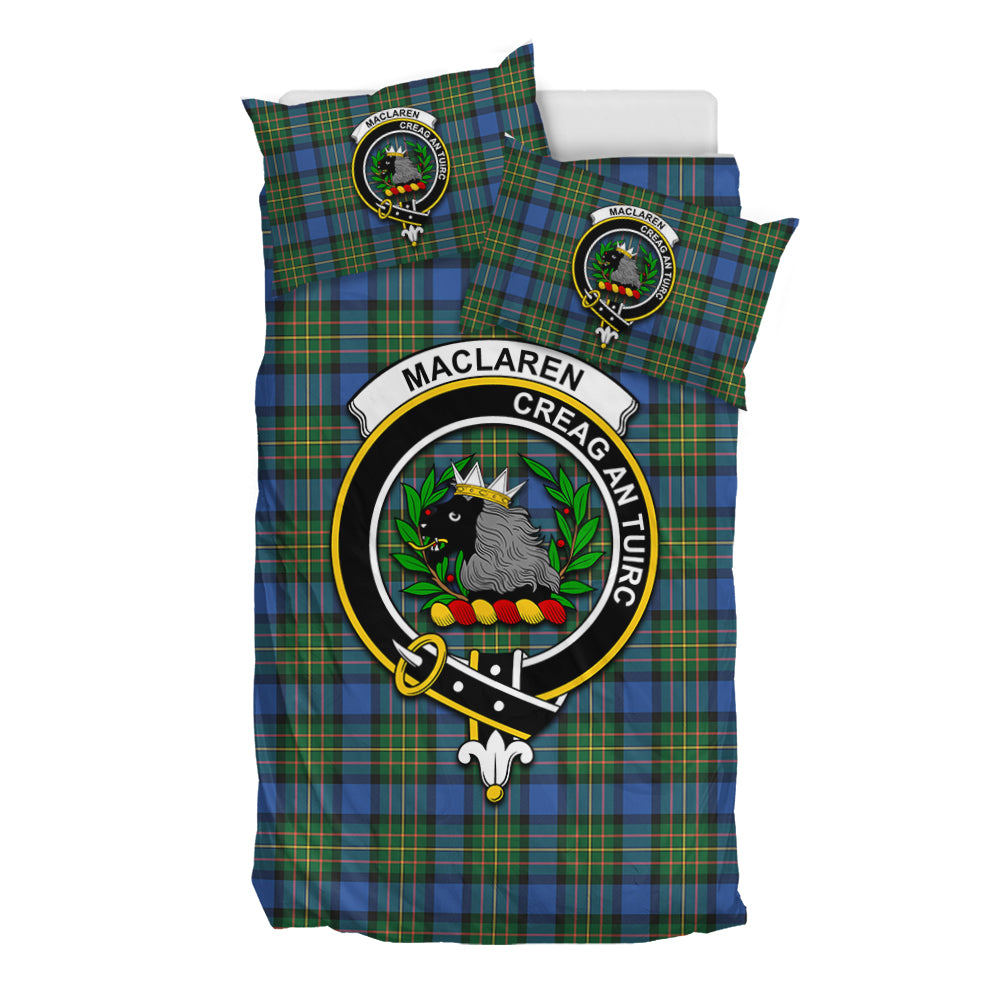 MacLaren Ancient Tartan Bedding Set with Family Crest - Tartan Vibes Clothing