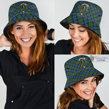 MacLaren Ancient Tartan Bucket Hat with Family Crest