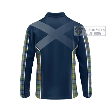 MacLaren Ancient Tartan Long Sleeve Polo Shirt with Family Crest and Lion Rampant Vibes Sport Style