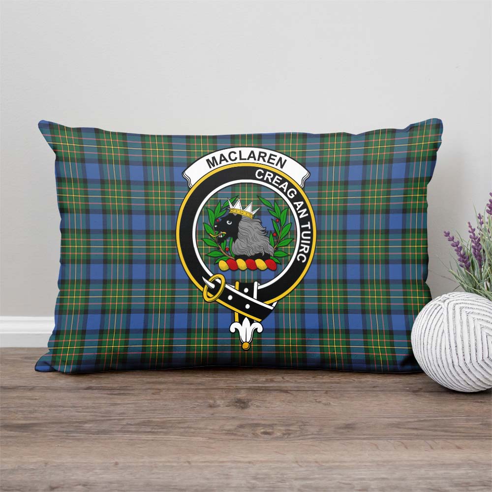 MacLaren Ancient Tartan Pillow Cover with Family Crest Rectangle Pillow Cover - Tartanvibesclothing