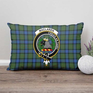 MacLaren Ancient Tartan Pillow Cover with Family Crest