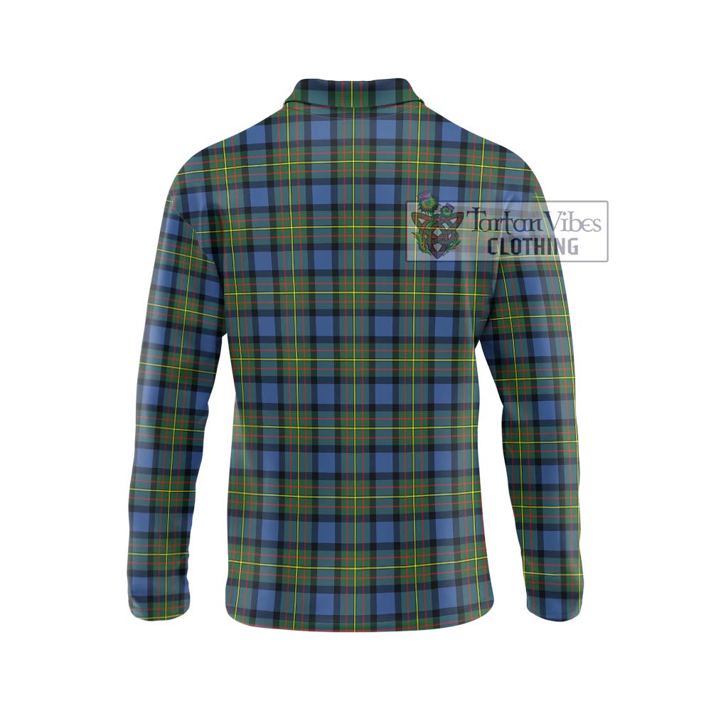 MacLaren Ancient Tartan Long Sleeve Polo Shirt with Family Crest DNA In Me Style - Tartanvibesclothing Shop