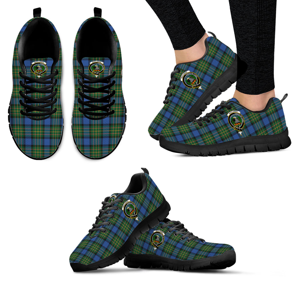 MacLaren Ancient Tartan Sneakers with Family Crest - Tartan Vibes Clothing