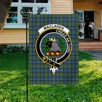 MacLaren Ancient Tartan Flag with Family Crest