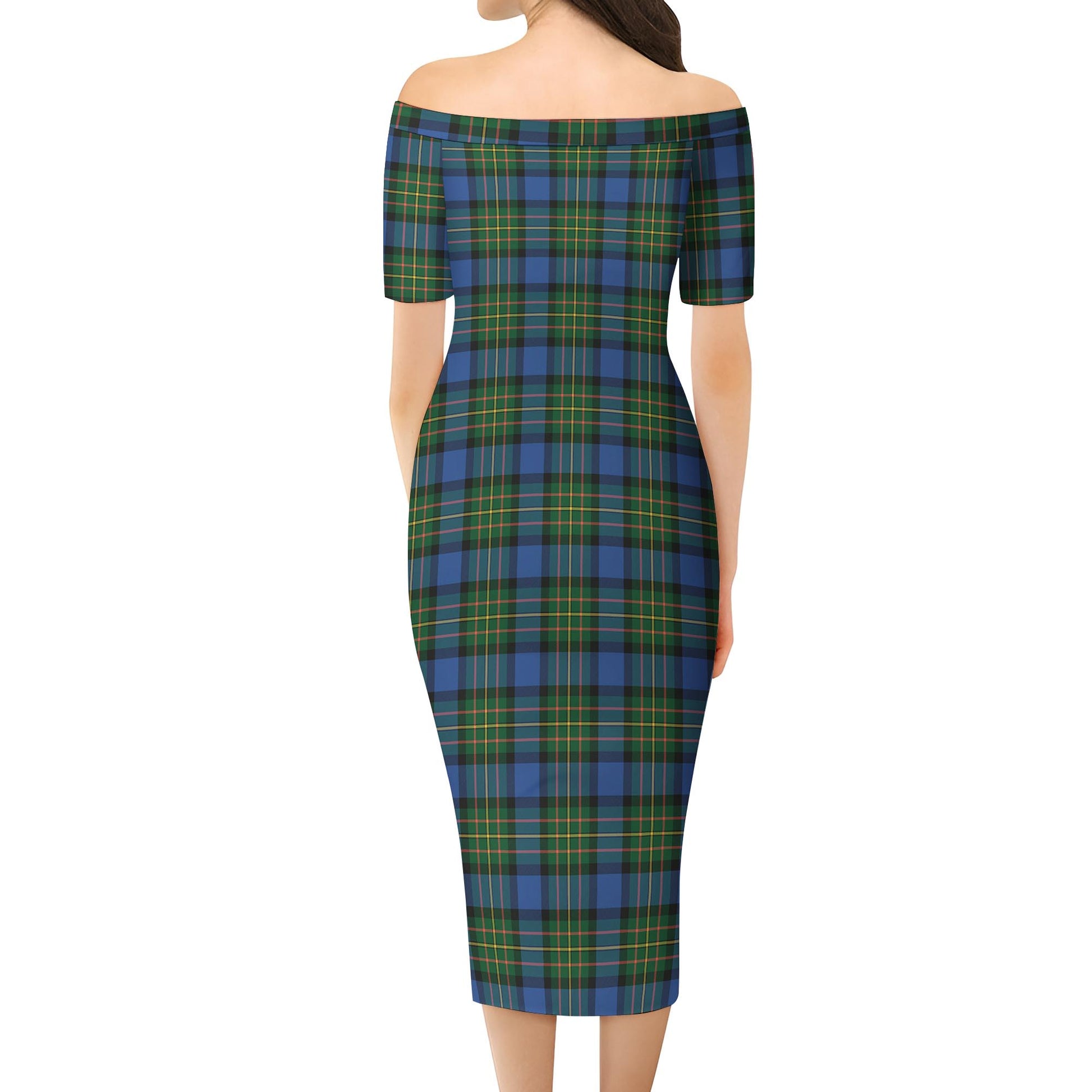 MacLaren Ancient Tartan Off Shoulder Lady Dress - Tartanvibesclothing