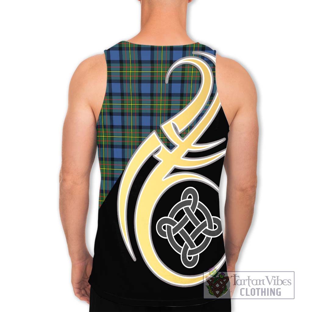 MacLaren Ancient Tartan Men's Tank Top with Family Crest and Celtic Symbol Style - Tartan Vibes Clothing