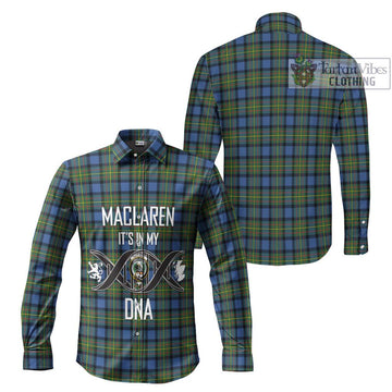 MacLaren Ancient Tartan Long Sleeve Button Shirt with Family Crest DNA In Me Style