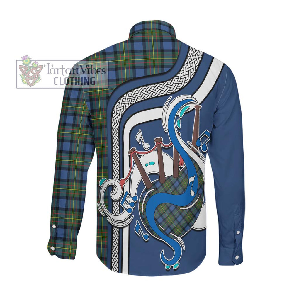 MacLaren Ancient Tartan Long Sleeve Button Shirt with Epic Bagpipe Style Men's Shirt - Tartanvibesclothing Shop