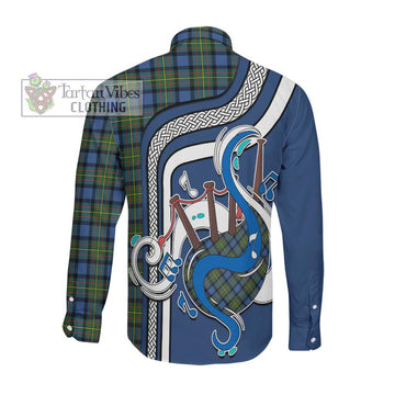 MacLaren Ancient Tartan Long Sleeve Button Shirt with Epic Bagpipe Style